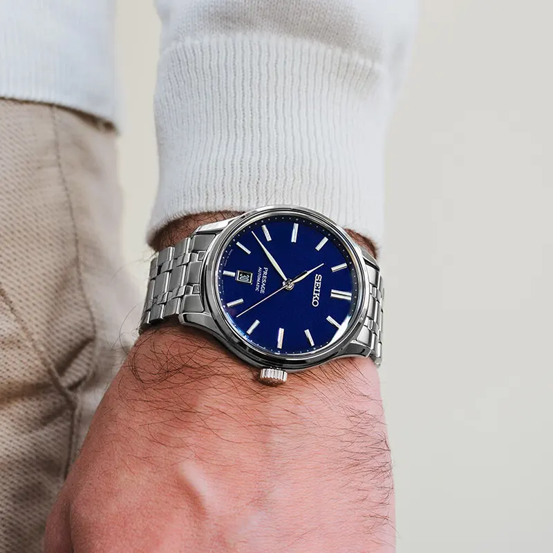 Seiko Presage Japanese Garden Blue Dial Men's Watch- SRPD41J1